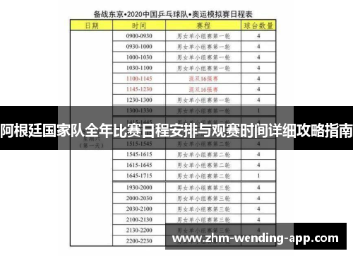 阿根廷国家队全年比赛日程安排与观赛时间详细攻略指南 阿根廷国家队全年比赛日程安排与观赛时间详细攻略指南
